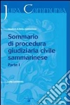 Sommario di Procedura Giudiziaria Civile Sammarinese (1) Sommario di Procedura Giudiziaria Civile Sammarinese (1)