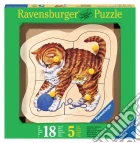 Baby puzzle in legno 5 pz - gattino giocherellone puzzle