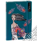 Taccuino bobbypin a righe 10x15 piuma blu scrittura